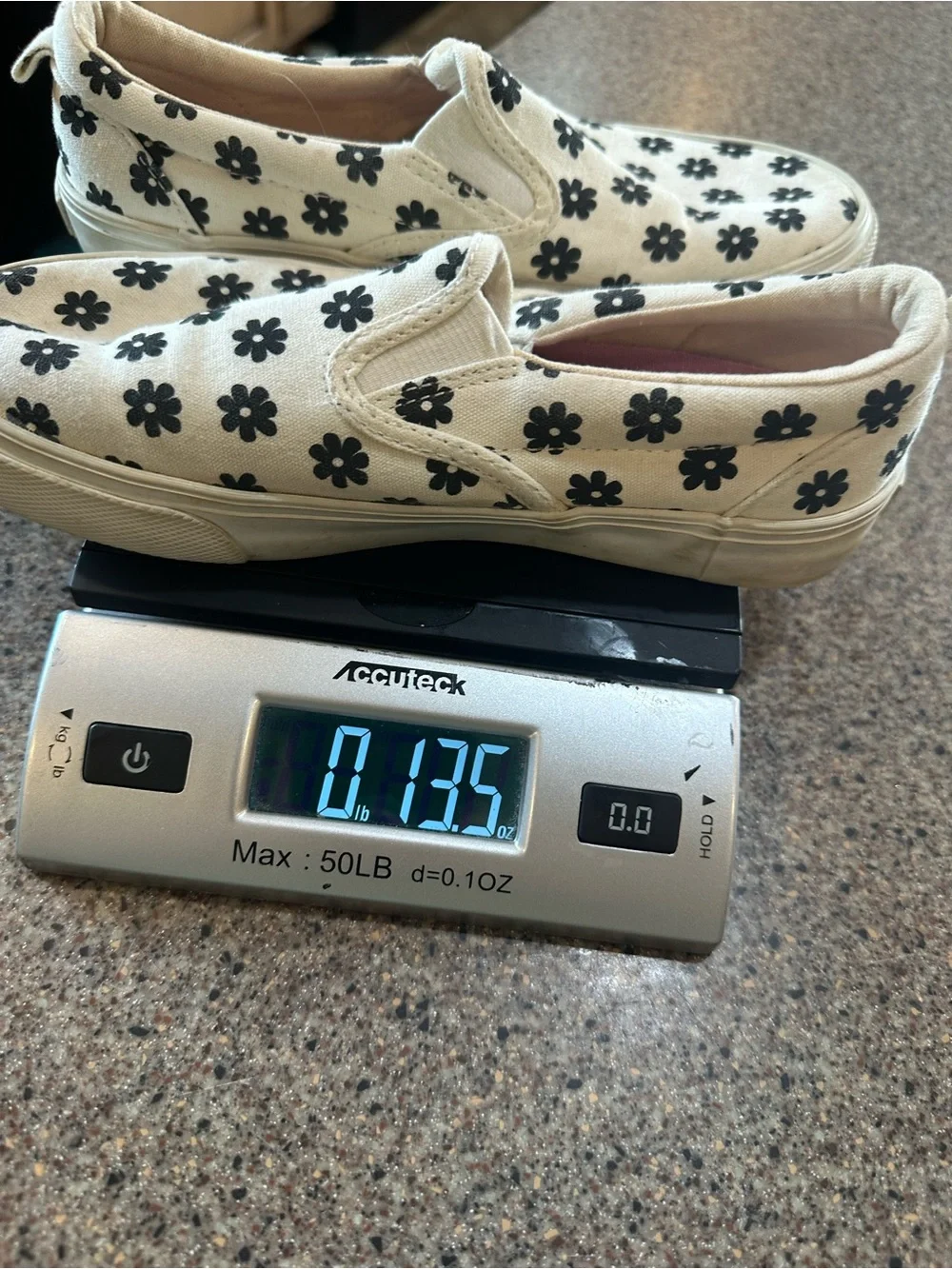 Slip-On Canvas Sneakers in Cream with Black Floral Print
